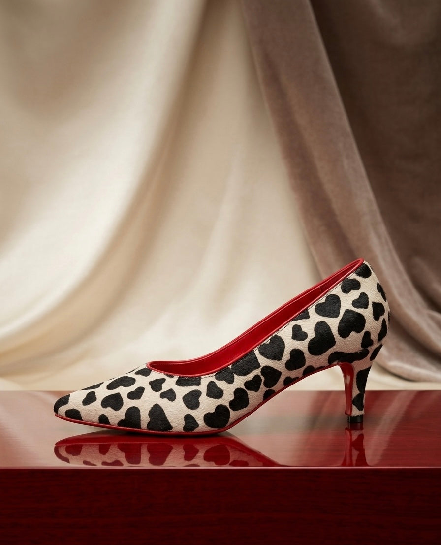 Zapatos de Tacón Cómodo con Diseño de Corazones