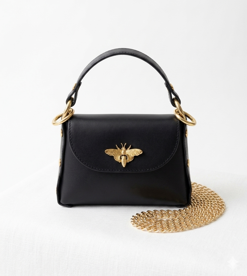 Cartera Pequeña de Cuero Mini Bag Bee Queen - Bolso Crossbody Minimalista y Versaatil