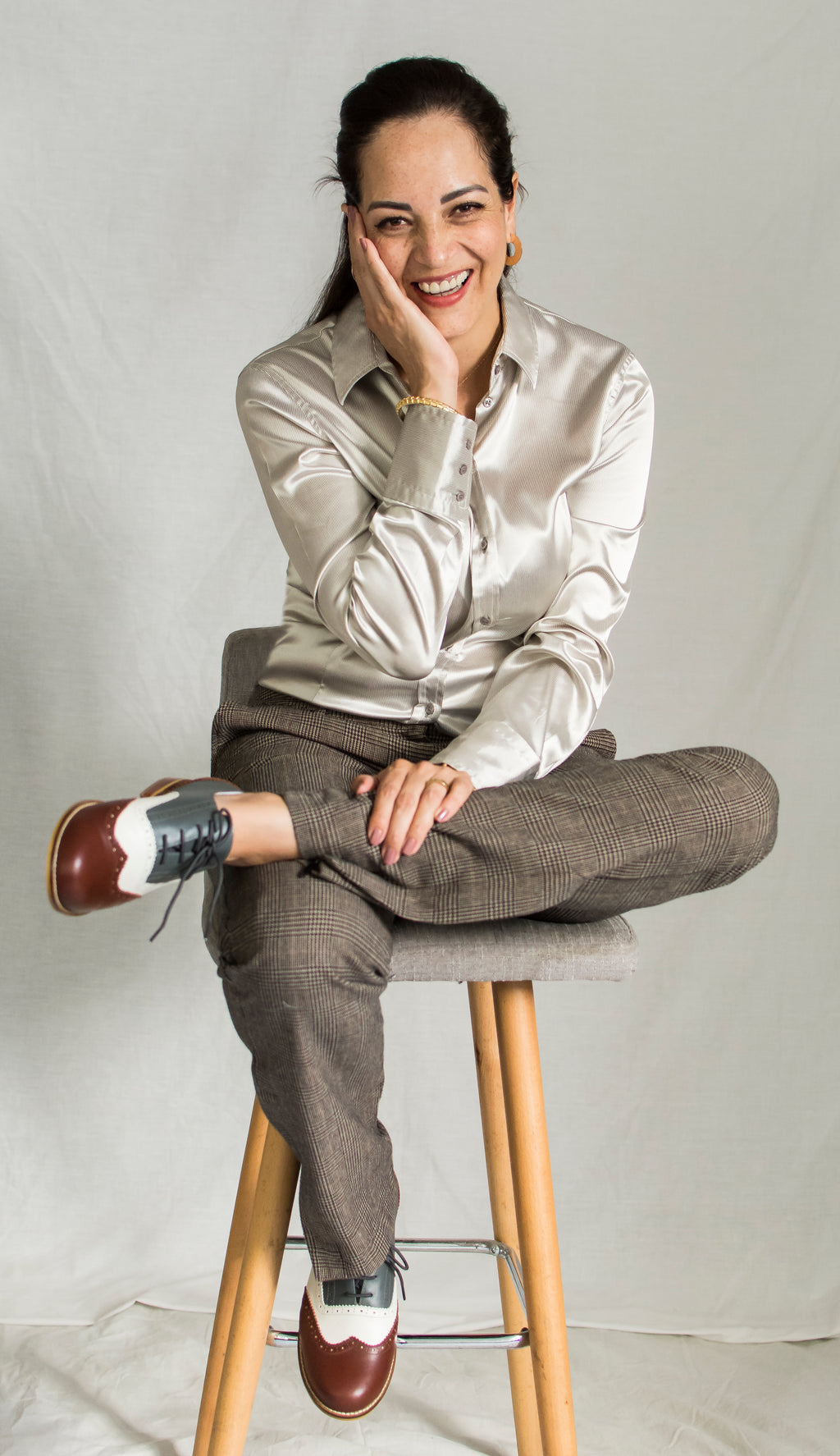 Zapato Oxford Lolita - Plomo y Chocolate