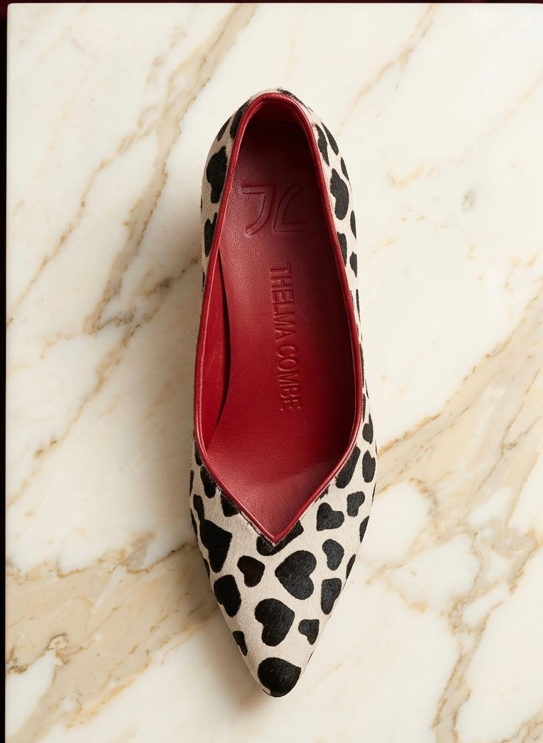 Zapatos de Tacón Cómodo con Diseño de Corazones