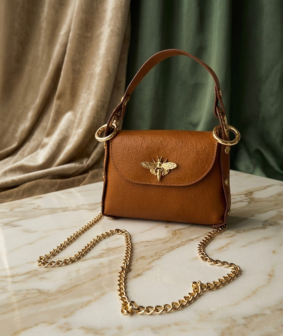 Catera Pequeña de Cuero Mini Bag Bee Queen - Bolso Minimalista y versátil