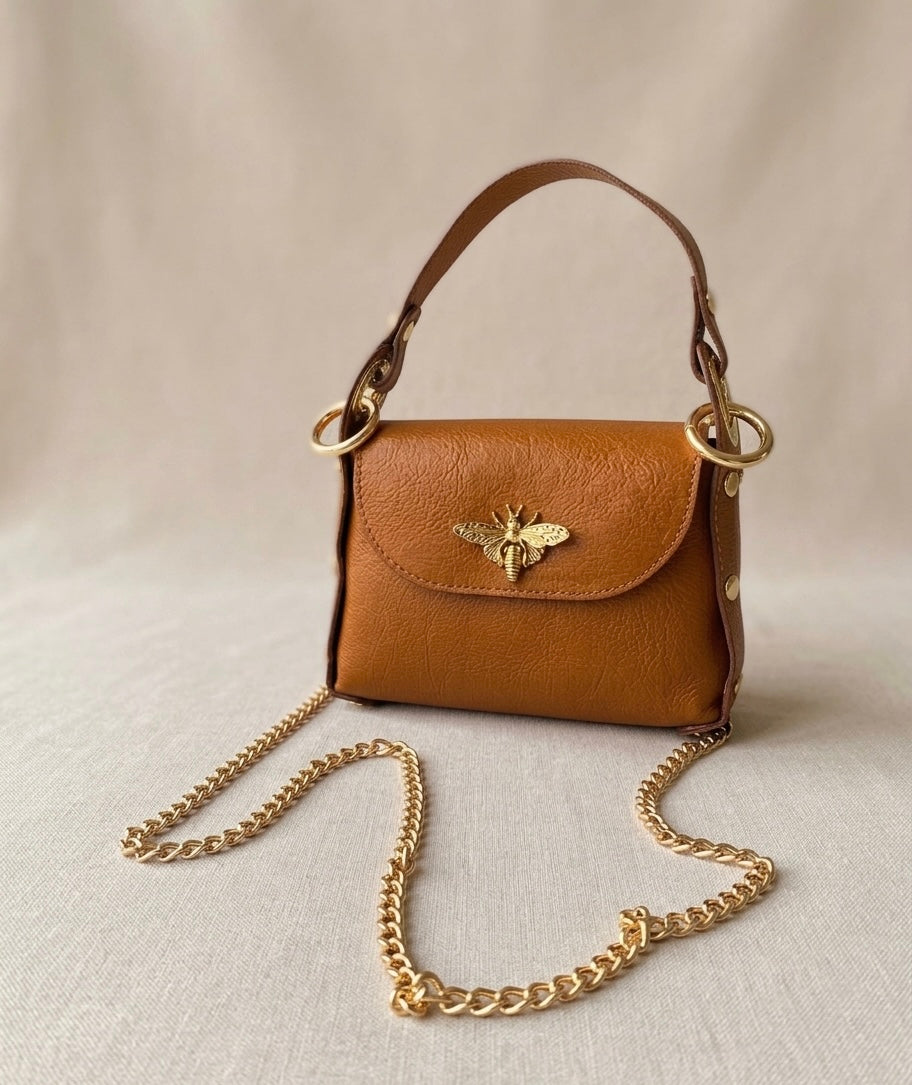 Catera Pequeña de Cuero Mini Bag Bee Queen - Bolso Minimalista y versátil