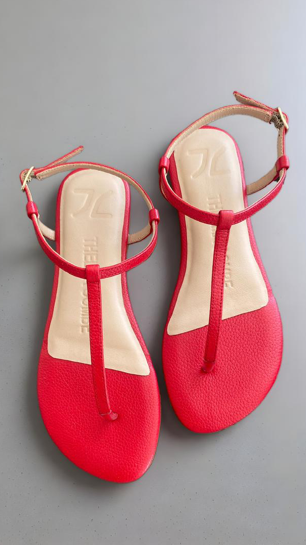 Flat Sandal of Dress Sofia - Cognac