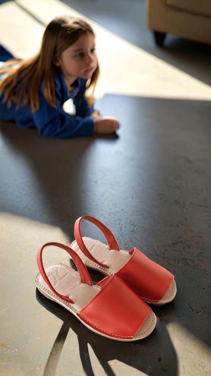 Sandalia menorquina niña - Cereza